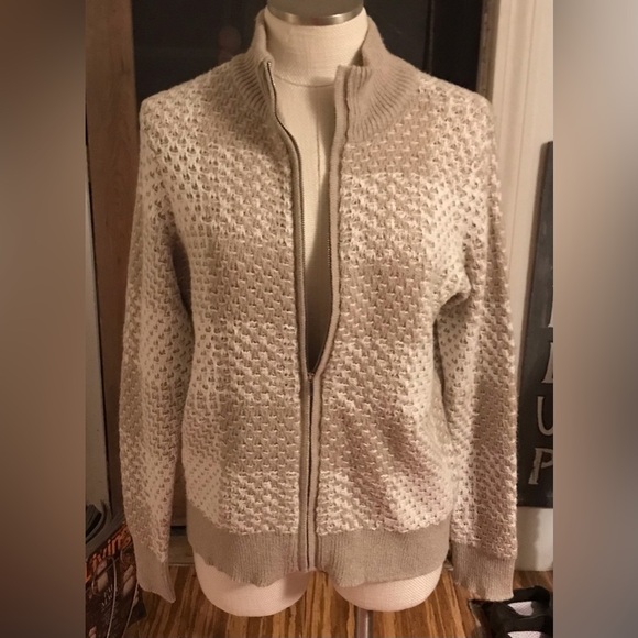 Liz Claiborne Knit Cardigan Sweater with  Zipper Size Large - Picture 3 of 6